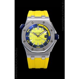 Audemars Piguet Royal Oak Diver Swiss Replica Watch Yellow Dial 1:1 Quality 3120 Movement 904L Steel 