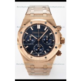 Audemars Piguet Royal Oak Super Clone - Black Dial Rose Gold Casing 41MM