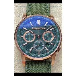 Audemars Piguet CODE 11.59 Chronograph Swiss Replica Watch in Rose Gold Casing Green Dial 
