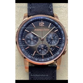 Audemars Piguet CODE 11.59 Chronograph Swiss Replica Watch in Rose Gold Casing Black Dial