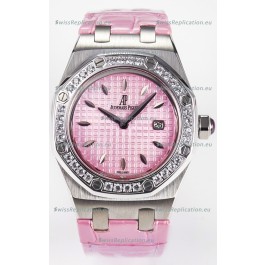 Audemars Piguet Royal Oak 33MM 904L Steel Quartz Pink Dial Swiss Replica Watch 