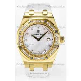 Audemars Piguet Royal Oak 33MM Rose Gold Quartz Rose Gold Pearl Dial Swiss Replica Watch