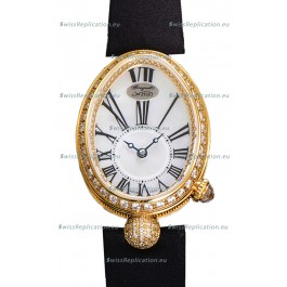 Breguet Reine De Naples Ladies Yellow Gold Black Fabric Swiss 1:1 Edition Replica Watch