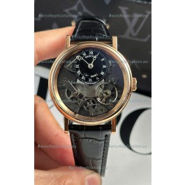 Breguet Tradition 7057BR/R9/9W6 Rose Gold Casing Single Tourbillon Swiss Replica Black Strap Watch