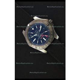Breitling Avenger II BlackSteel GMT Swiss Replica Watch Nylon Strap 1:1 Mirror Replica Watch