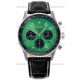 Breitling Navitimer B01 Chronograph 43 Green Dial - 904L Steel Casing 1:1 Mirror Swiss Replica