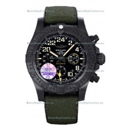 Breitling Avenger Hurricane Chronograph Black Dial Khaki Nylon - DLC Coating Swiss Replica Watch