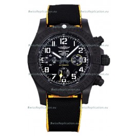 Breitling Avenger Hurricane Chronograph Black Dial Yellow Rimmed Nylon - DLC Coating Swiss Replica Watch