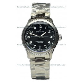 Breitling Navitimer Aviator 8 Automatic 41 Black Dial Steel Strap 1:1 Mirror Swiss Replica Watch 