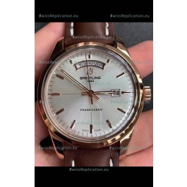 Breitling Transocean Day & Date Swiss Replica Watch in White Dial 1:1 Mirror Edition