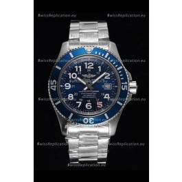 Breitling SuperOcean II 44mm 904L Steel Case 1:1 Mirror Replica Watch in Blue Dial 