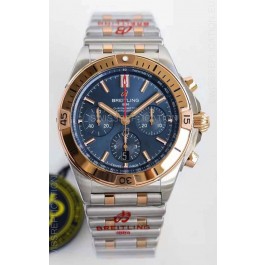 Breitling Chronomat B01 42 Edition Swiss 904L Steel 2 Tone Rose Gold with Blue Dial 1:1 Mirror Replica Watch