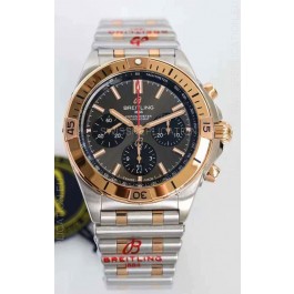Breitling Chronomat B01 42 Edition Swiss 904L Steel 2 Tone Rose Gold with Grey Dial 1:1 Mirror Replica Watch