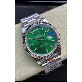 Rolex Day Date 904L Stainless Steel Watch 40MM - Green Dial 1:1 Mirror Quality