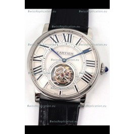 Rotonde De Cartier Flying Tourbillon Swiss Replica Watch in Steel Casing