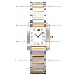Cartier Tank Francaise Yellow Gold Two Tone Swiss Quartz Replica Watch 25.70MM