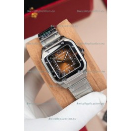 Cartier Santos De Cartier 904L Steel Brown Dial 1:1 Mirror Replica - 35MM Stainless Steel Watch