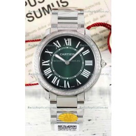 Cartier Ronde Must 36MM Swiss Quartz Green Dial 1:1 Mirror Swiss Replica Watch 