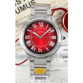 Cartier Ronde Must 36MM Swiss Quartz Red Dial 1:1 Mirror Swiss Replica Watch 