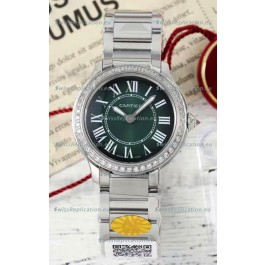 Cartier Ronde Must 29MM Swiss Quartz Green Dial 1:1 Mirror Swiss Replica Watch 