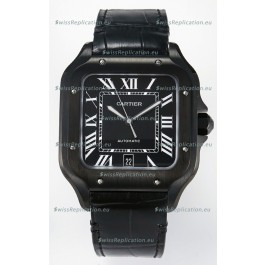Cartier Santos De Cartier DLC Coating on Steel Black Dial Super Clone Replica 40MM Watch 