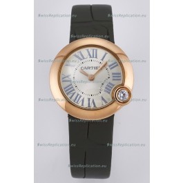 Ballon Blanc De Cartier Super Clone Watch 30MM in Rose Gold Casing Green Strap