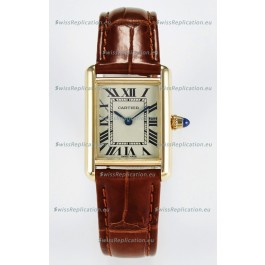 Tank Must Cartier Super Clone Edition 29MM Watch in Yellow Gold Casing 