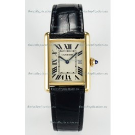 Tank Must Cartier Super Clone Edition 33.7 Watch in Yellow Gold Casing 