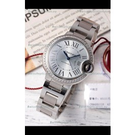 Ballon De Cartier Swiss Automatic Steel Dial Mirror Quality 33MM in Stainless Steel 