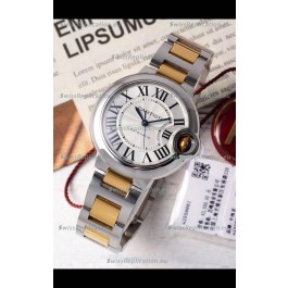 Ballon De Cartier Swiss Automatic White Dial Mirror Quality 33MM in Two Tone Casing