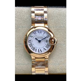 Ballon De Cartier Swiss Quartz 1:1 Mirror Quality 28MM in Rose Gold Casing