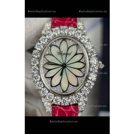 Chopard Super Clone L'Heure du Diamant Mossanites Steel Casing Watch 34MM