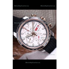 Chopard Classic Racing Chronograph 1:1 Mirror Replica Watch in Steel Casing - White Dial