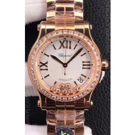 Chopard Happy Sport 1:1 Mirror Automatic Swiss Replica Watch Rose Gold - 36MM Wide