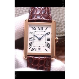 Cartier Tank Solo Swiss Automatic Watch in Rose Gold Plating 31MM Wide 