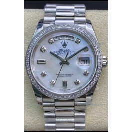 Rolex Day Date Presidential 904L Steel 36MM - White Pearl Dial 1:1 Mirror Quality Watch
