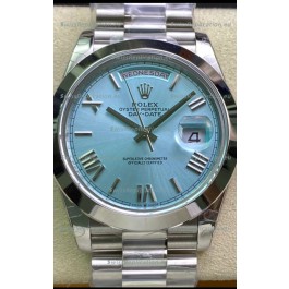 Rolex Day Date Presidential M228206-0044 904L Steel 40MM - Arabic ICE BLUE Dial 1:1 Mirror Quality Watch