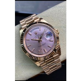 Rolex Day Date 40MM M228235-0005 1:1 Rose Gold in Champange Dial 1:1 Mirror Replica Watch