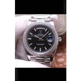 Rolex Day Date Presidential 904L Steel 40MM - Black Dial 1:1 Mirror Quality Watch
