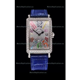 Franck Muller Long Island Color Dreams Ladies Swiss Watch in Blue Strap