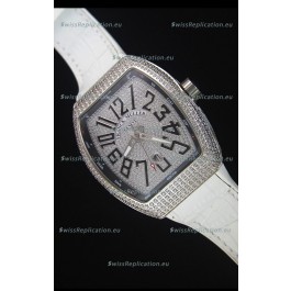 Franck Muller Vanguard Swiss Replica Watch in Diamonds Encrusted Dial