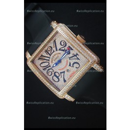 Franck Muller Conquistador King Automatic Watch in Pink Gold with Nylon Strap