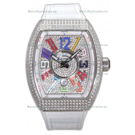 Franck Muller Vanguard V45 Diamonds Dial/Casing - Color Dreams Markers Swiss Watch 