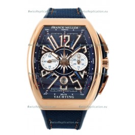 Franck Muller Vanguard V45 Chronograph 904L Rose Gold Blue Dial Swiss Watch