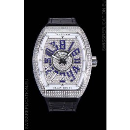 Franck Muller Vanguard Crazy Hours Edition Swiss Replica Watch - Blue Numerals