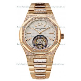 Girard Perregaux Laureato Tourbillon 1:1 Mirror Swiss Replica Watch Rose Gold Casing 