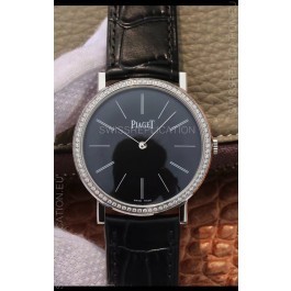 Piaget Altiplano G0A29113 1:1 Mirror Swiss Replica Watch in Black Dial Diamonds Bezel 