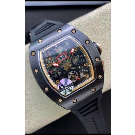 Richard Mille RM011 Felipe Massa 1:1 Mirror Quality One Piece Black Ceramic Rose Gold Watch 