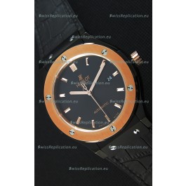 Hublot Classic Fusion Ceramic King Gold Black Dial Swiss Replica Watch - 1:1 Mirror Replica