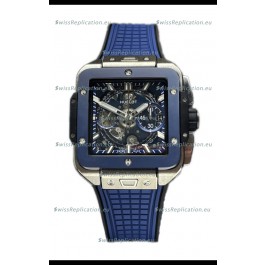 Hublot Square Bang Unico Titanium Blue Ceramic Chronograph Watch 1:1 Mirror Replica